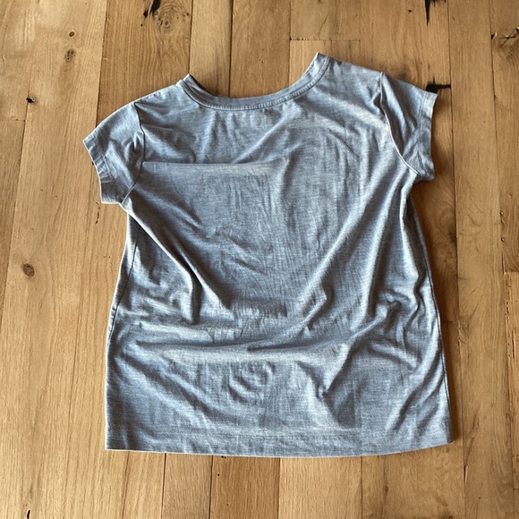 Grey t-shirt with white print. From athleta girl. Size - Picture 3 of 3